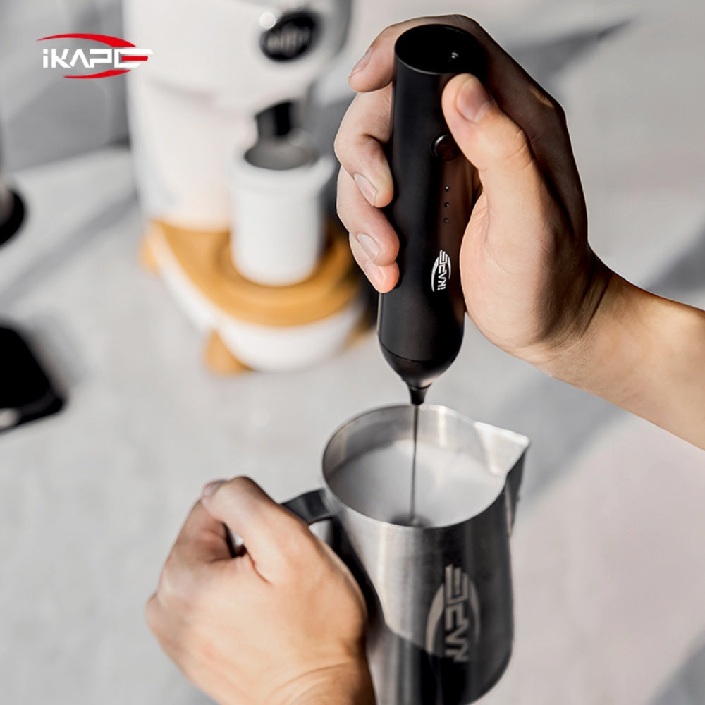 IKAPE Black handheld electric milk frother Diandongdanaiqi, verified manufacturer photo 5; scene drinkware excluded