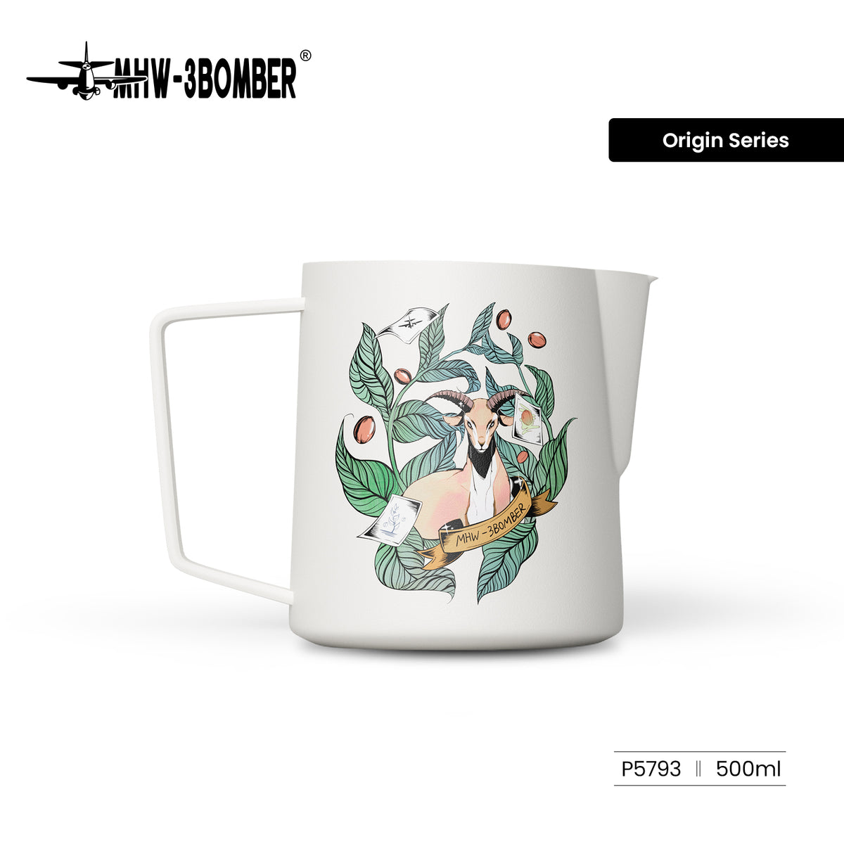 MHW-3BOMBER P5793 Origin artwork 500 ml milk pitcher; one pitcher shown.
