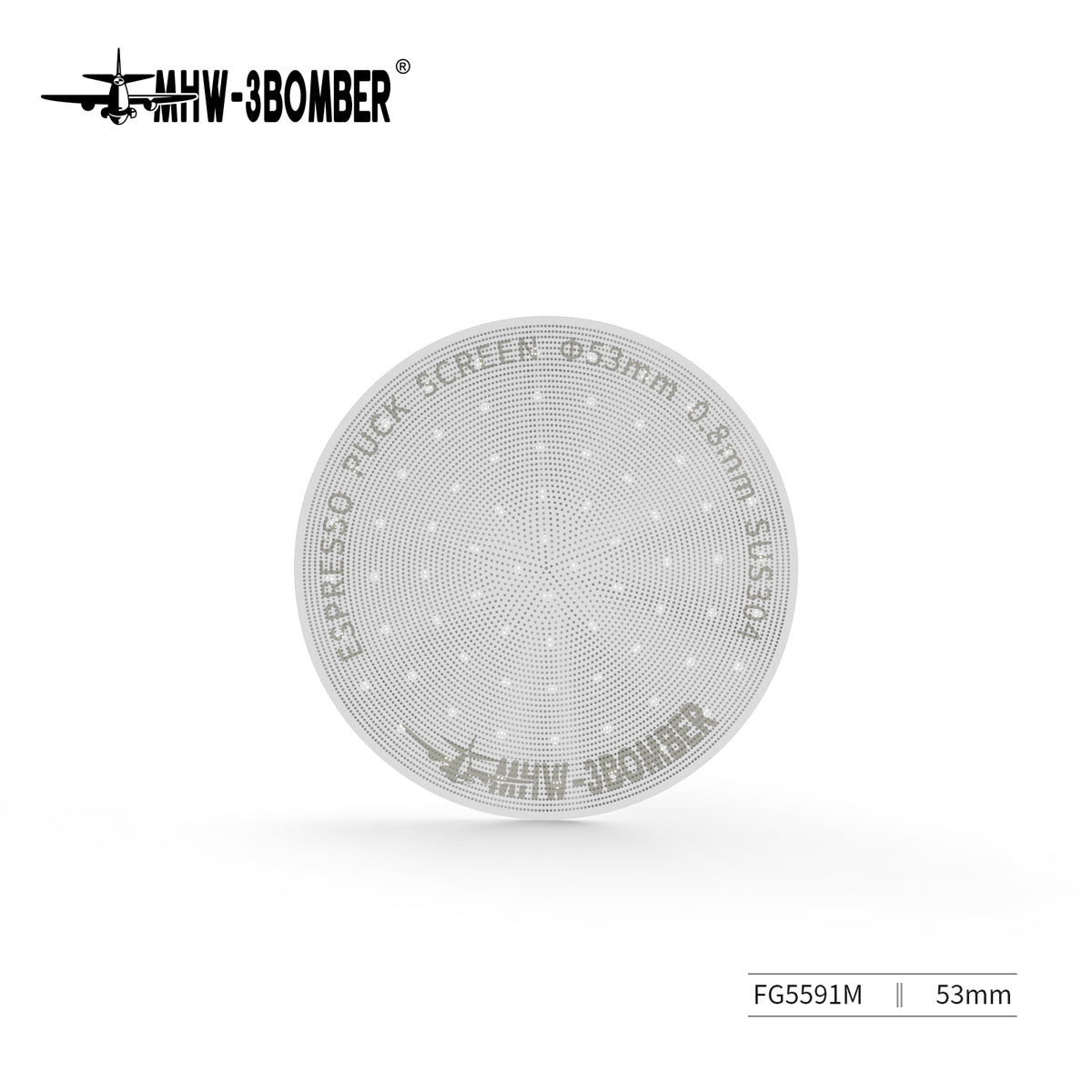 MHW-3BOMBER FG5591M silver 53 mm 0.8 mm puck screen; exact SKU reference, one screen only