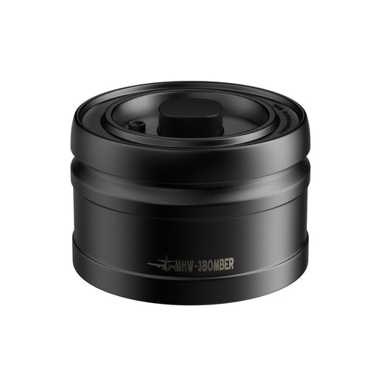 Black MHW-3BOMBER VC6033 canister with its closed lid in a supplier product presentation