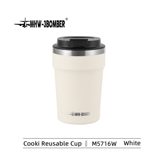 MHW-3BOMBER Cooki reusable cup, 360 ml, beige white (SKU M5716W).