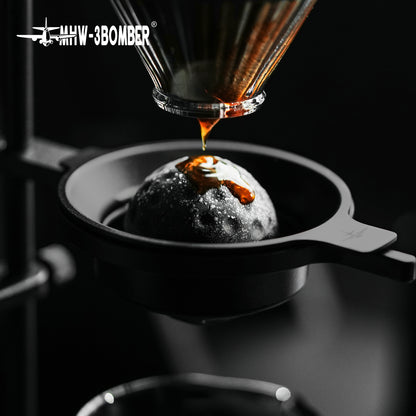 MHW-3BOMBER chilling ball in a pour-over brewing setup; holder, dripper and brewing equipment are sold separately