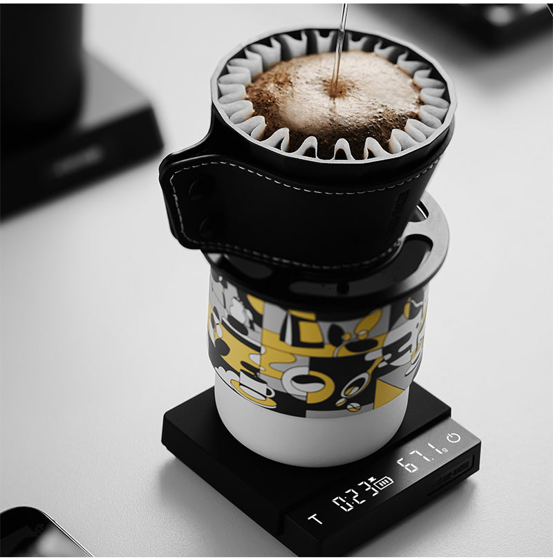 Pour-over coffee brewed on the MHW-3BOMBER Cube Coffee Scale 3.0 Micro (SKU ES5788B); brewer not included unless confirmed.