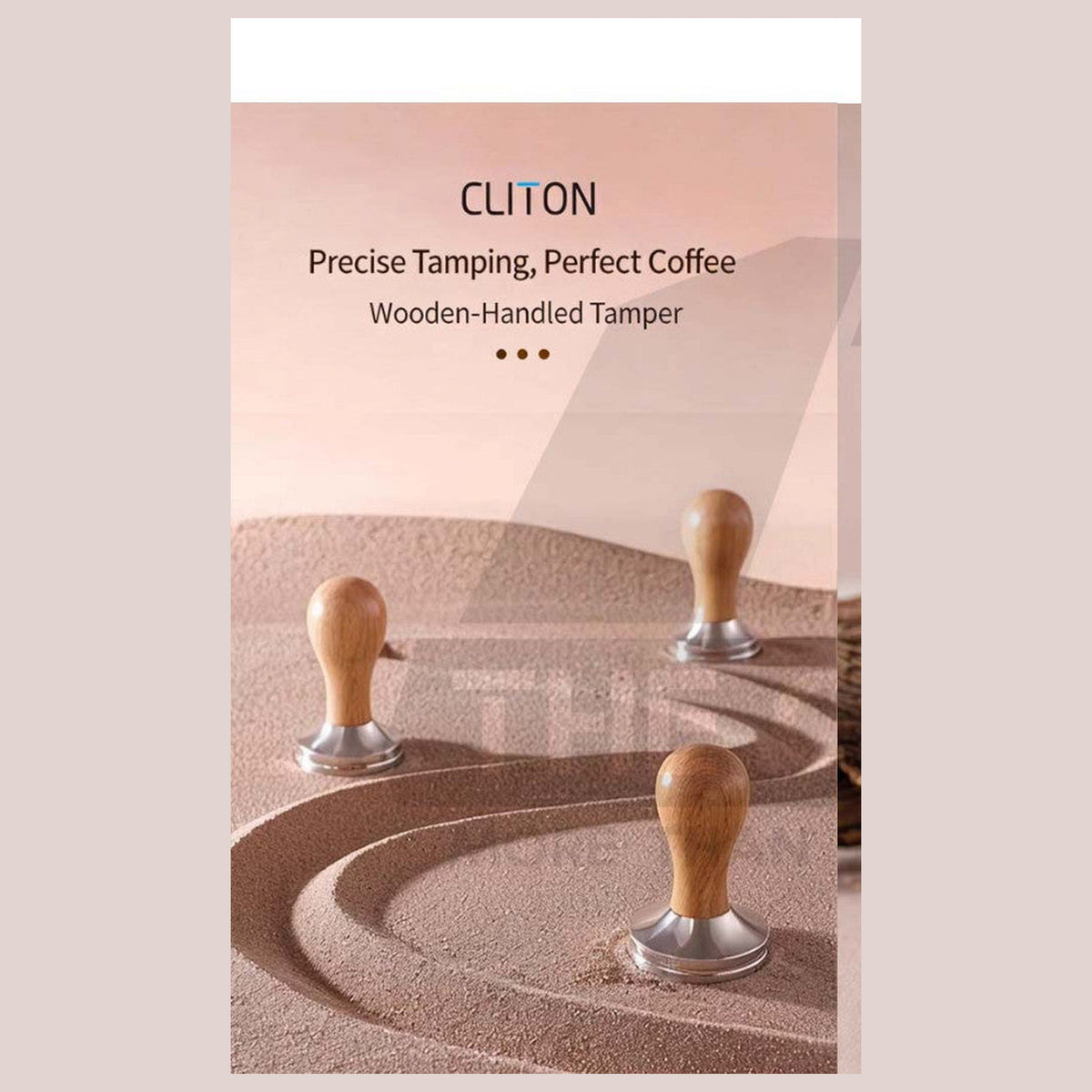 CLITON espresso tamper shown in use