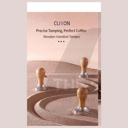 CLITON espresso tamper shown in use