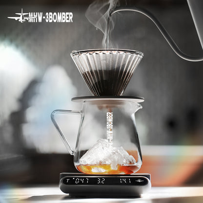 G5096 Clear server under a dripper over ice on a scale. Other pictured tools, coffee and props are not included.