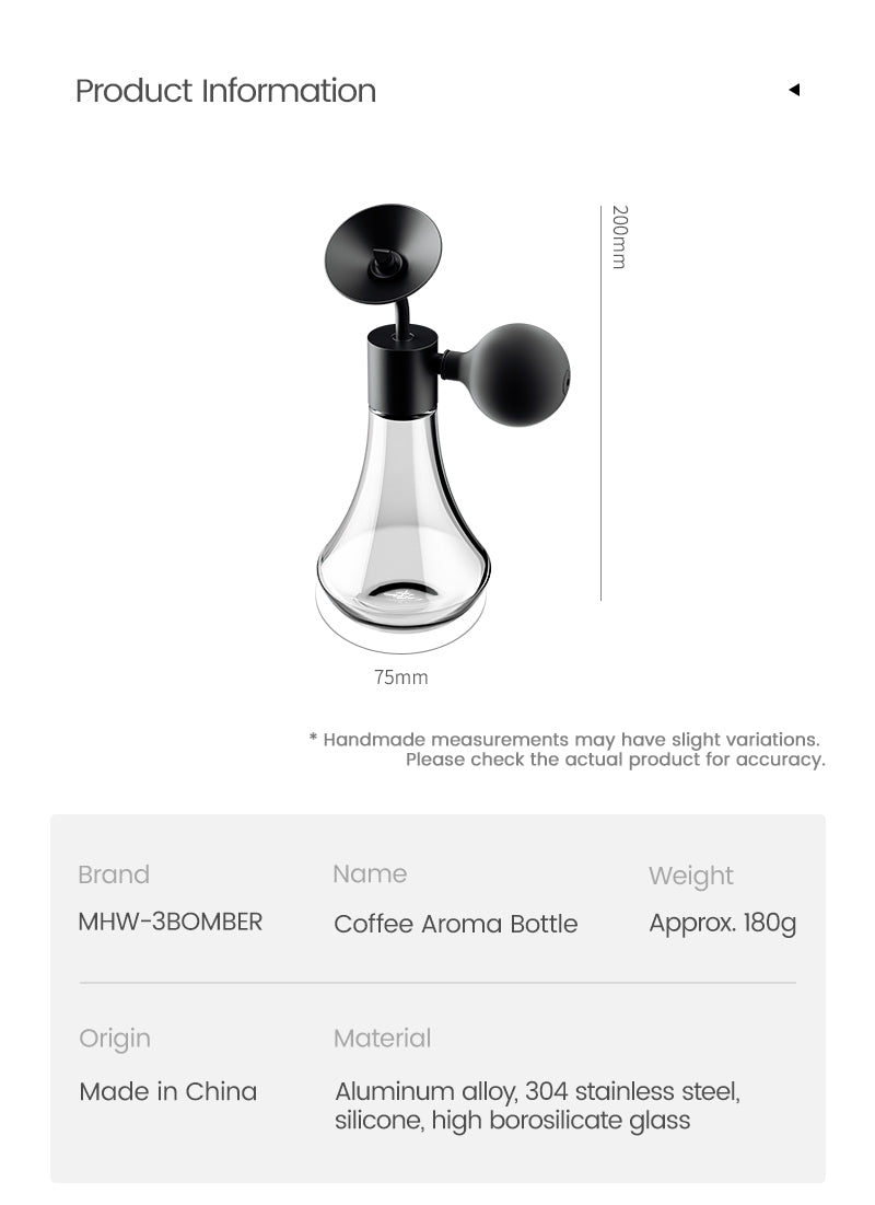Coffee Aroma Bottle product diagram and supplier-stated product information