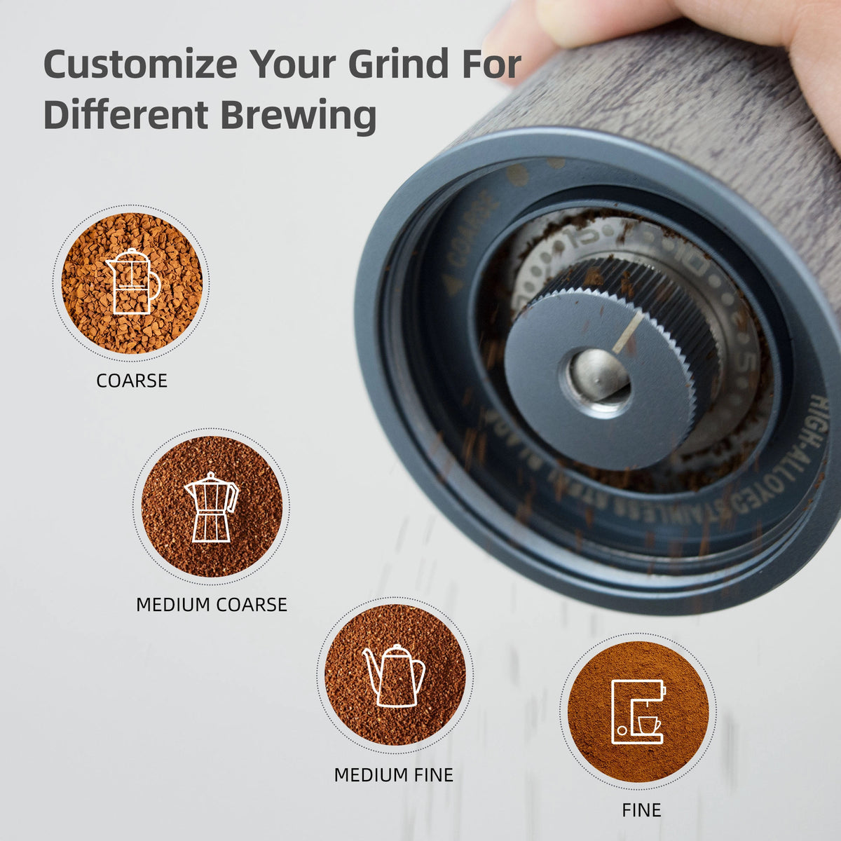 CERA+ CG01 grind adjustment view