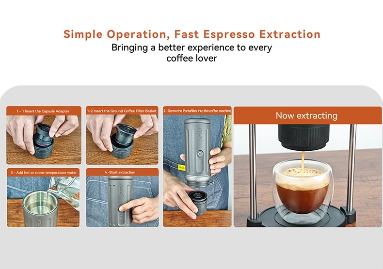 CERA+ PCM03S espresso extraction steps