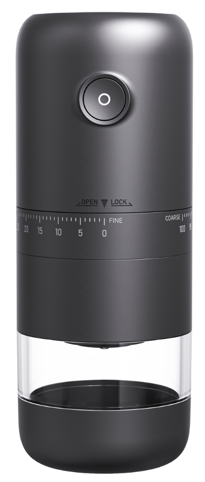 Circle Joy CJ-DMDJ06 electric coffee grinder, black catalogue finish, front adjustment ring visible