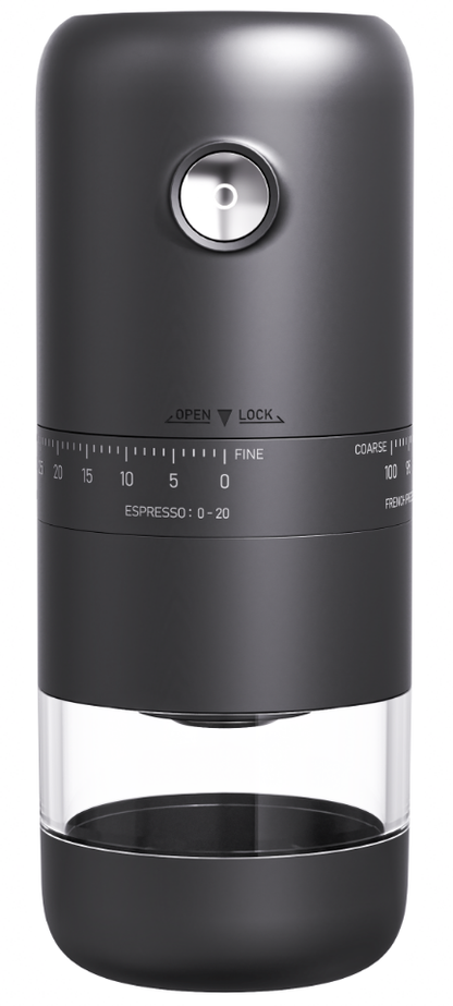 Circle Joy CJ-DMDJ07 electric coffee grinder, black catalogue finish, front view