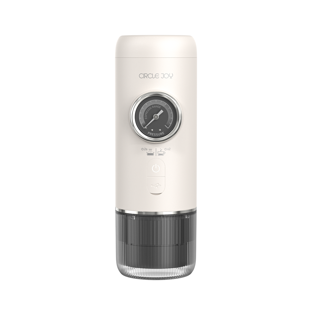 Circle Joy CJ-KFJ04 PLUS portable espresso maker in White, front view