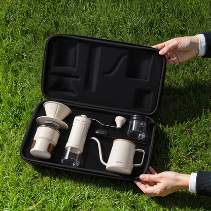 White CLITON CL-CFS23 brewing set arranged inside its fitted case