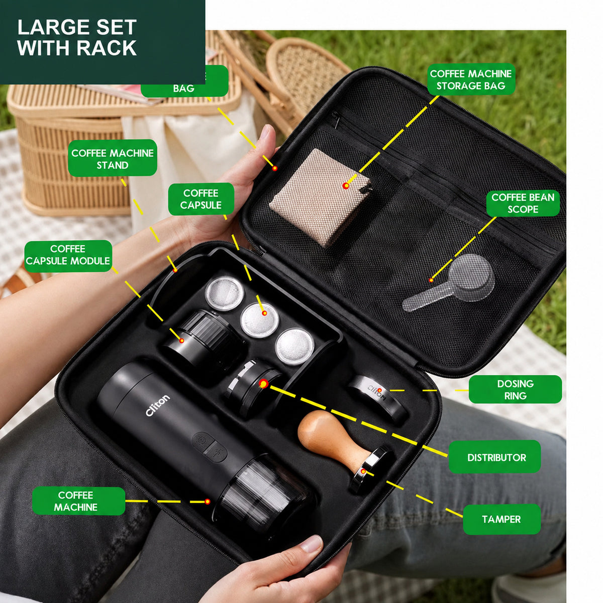 CLITON CL-CFS34 11-piece portable espresso set