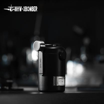 Close-up details of the black Gambo canister