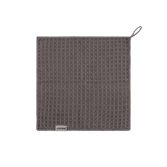 MHW-3BOMBER waffle barista towel, dark-grey square variant.