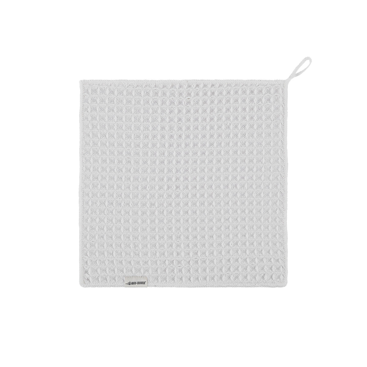 MHW-3BOMBER waffle barista towel, beige-white square variant.
