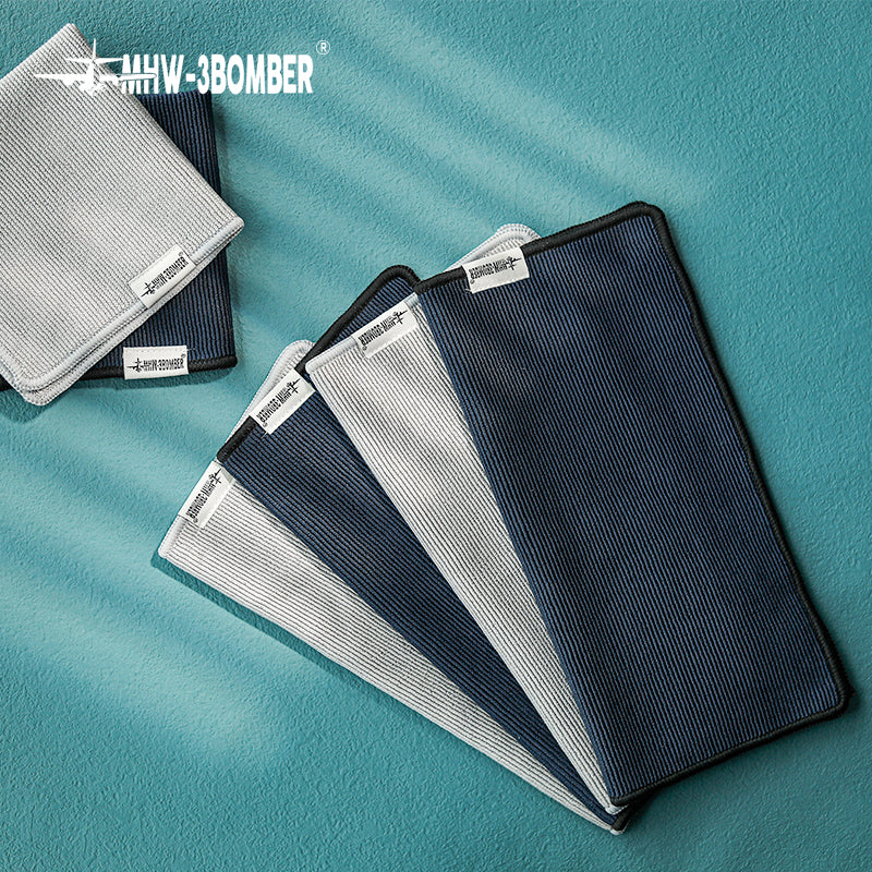 MHW-3BOMBER CT5322 four-piece barista towel set, blue and grey color mix