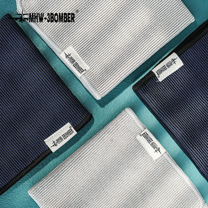 MHW-3BOMBER CT5322 towel fabric and label detail