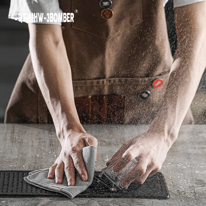 MHW-3BOMBER CT5322 towel shown in coffee bar cleaning use