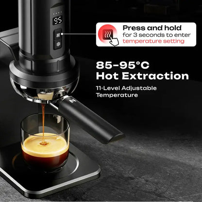 HiBREW H4C Max temperature display and extraction scene