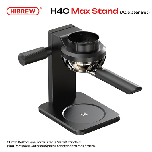 HiBREW H4C Max metal stand and 58 mm bottomless portafilter accessory set