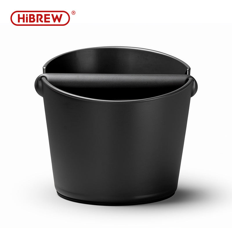 HiBREW black coffee knock box with knock bar. Coffee tools in the scene are not included.