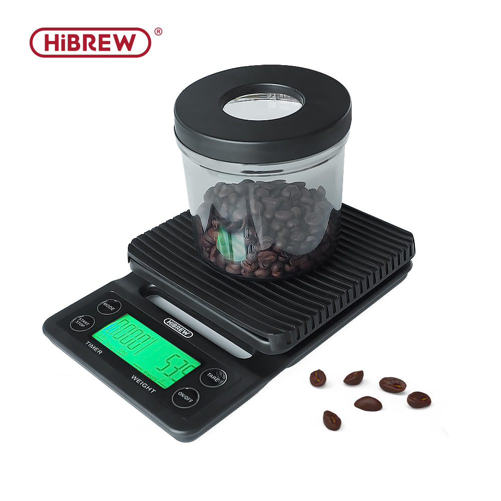 HiBREW 3000g Timer Coffee Scale — original catalog model reference; exact supplied components and configuration require confirmation; demonstration props are excluded.