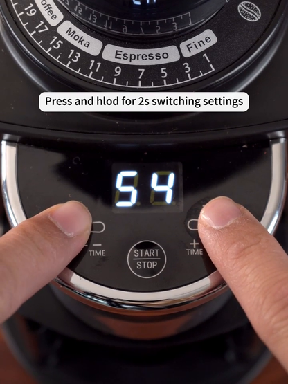 HiBREW G3A Black — adjusting digital dosing controls