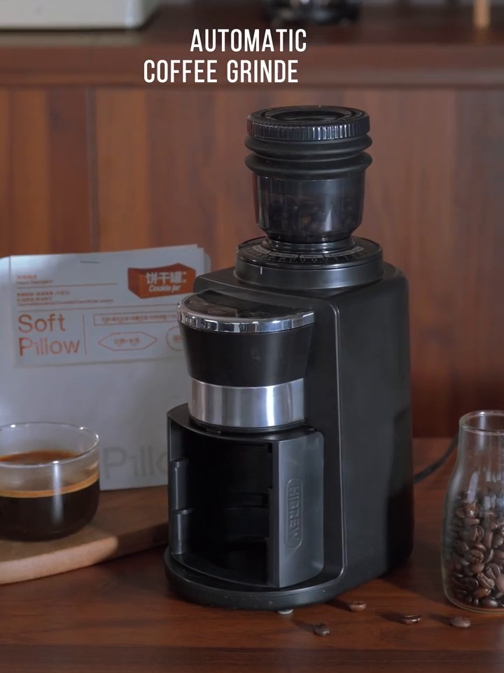 HiBREW G3A Black — whole black grinder on a coffee counter