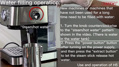 HiBREW H5 — side steam and hot-water control with clear cup