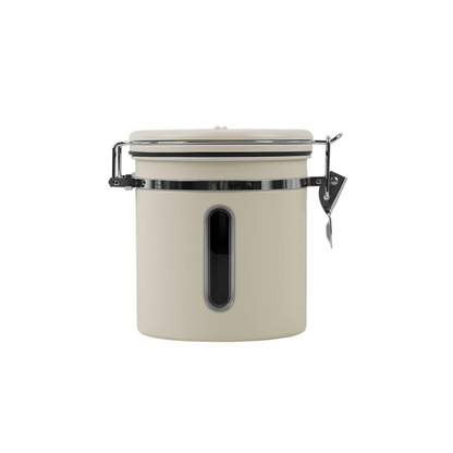 IKAPE Cream coffee bean storage canister — 600g coffee-bean capacity option. Scene beans and other equipment are not included.