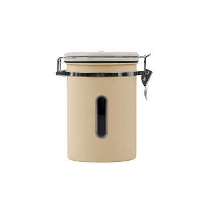 IKAPE khaki coffee bean storage canister — 900g coffee-bean capacity option. Scene beans and other equipment are not included.