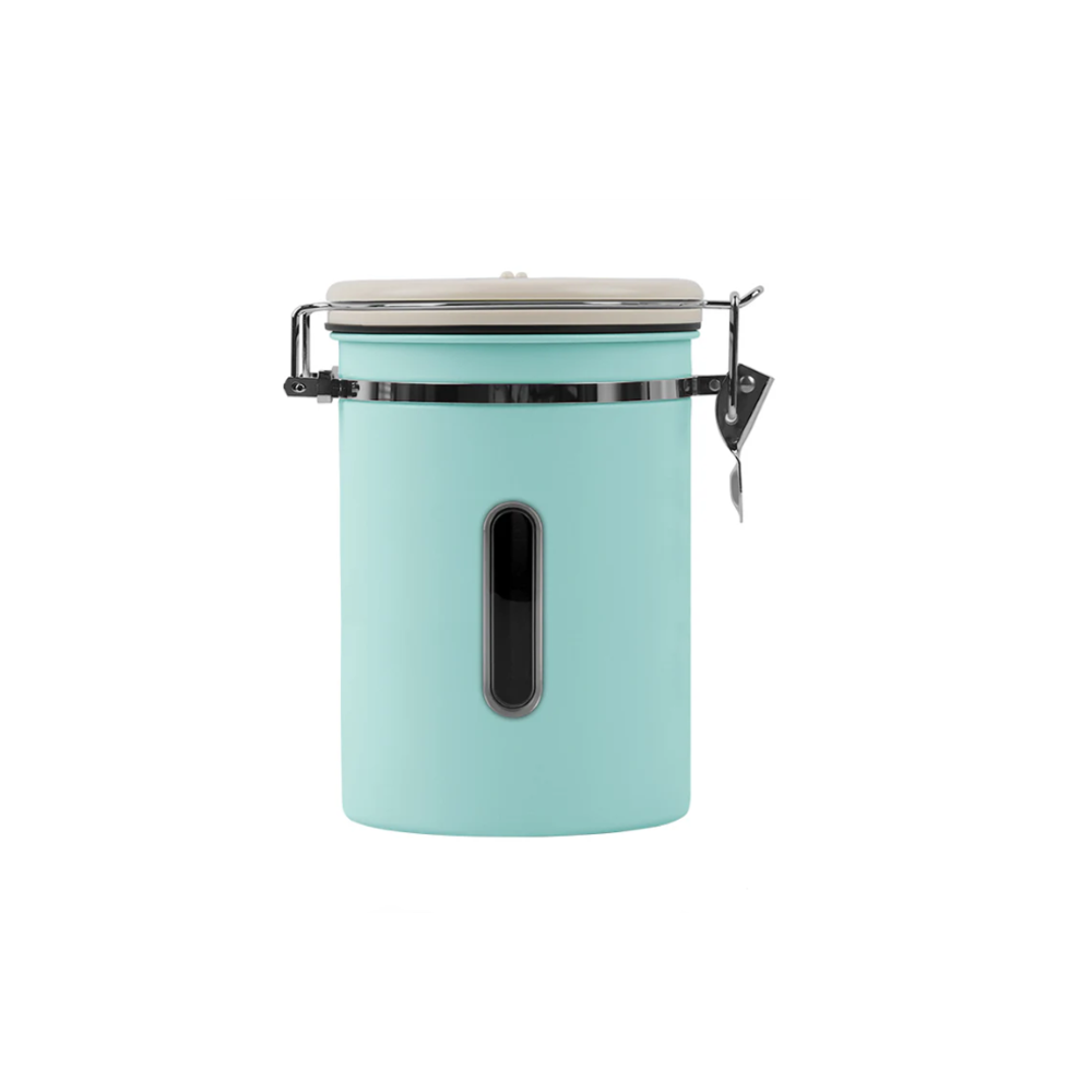 IKAPE Blue coffee bean storage canister — 900g coffee-bean capacity option. Scene beans and other equipment are not included.