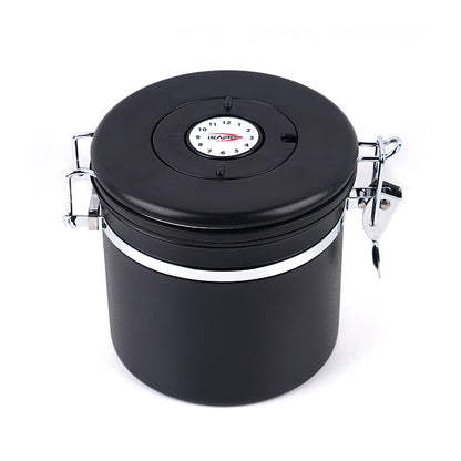 IKAPE Black coffee bean storage canister — 600g coffee-bean capacity option. Scene beans and other equipment are not included.