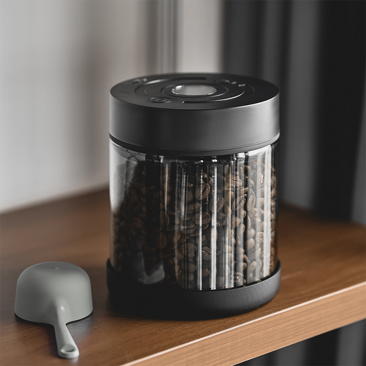 IKAPE black 250g electric vacuum coffee bean canister, photograph 1