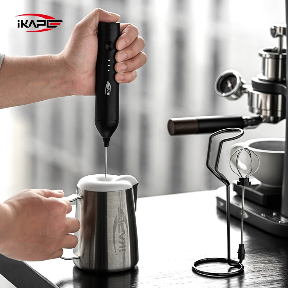 IKAPE Black handheld electric milk frother Diandongdanaiqi, verified manufacturer photo 3; scene drinkware excluded