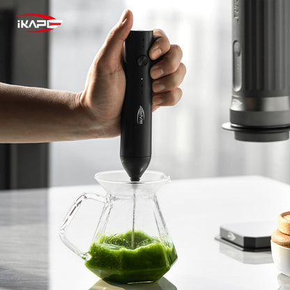 IKAPE Black handheld electric milk frother Diandongdanaiqi, verified manufacturer photo 4; scene drinkware excluded