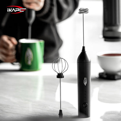IKAPE Black handheld electric milk frother Diandongdanaiqi, verified manufacturer photo 7; scene drinkware excluded