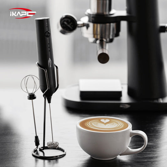 IKAPE Black handheld electric milk frother Diandongdanaiqi, verified manufacturer photo 8; scene drinkware excluded