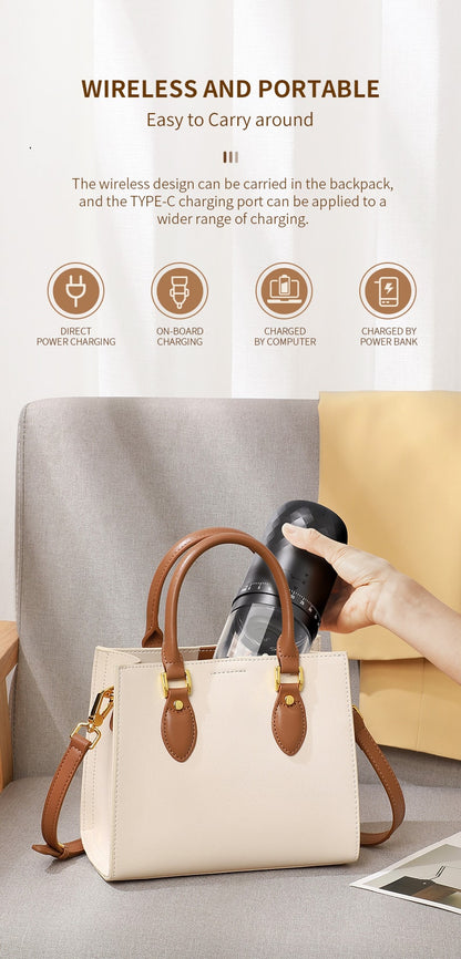 CLITON KMDJ-3AW manufacturer promotional travel-bag scene; bag shown as a prop