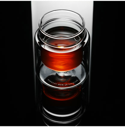 MHW-3BOMBER Clear H-shaped 160 ml DW glass cup, overhead studio view