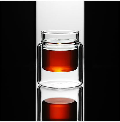 MHW-3BOMBER Clear H-shaped 160 ml DW glass cup, front studio view