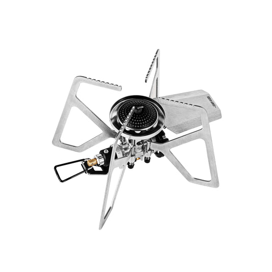 MHW-3BOMBER CS6049 MET outdoor cassette stove, unfolded supplier single-stove view