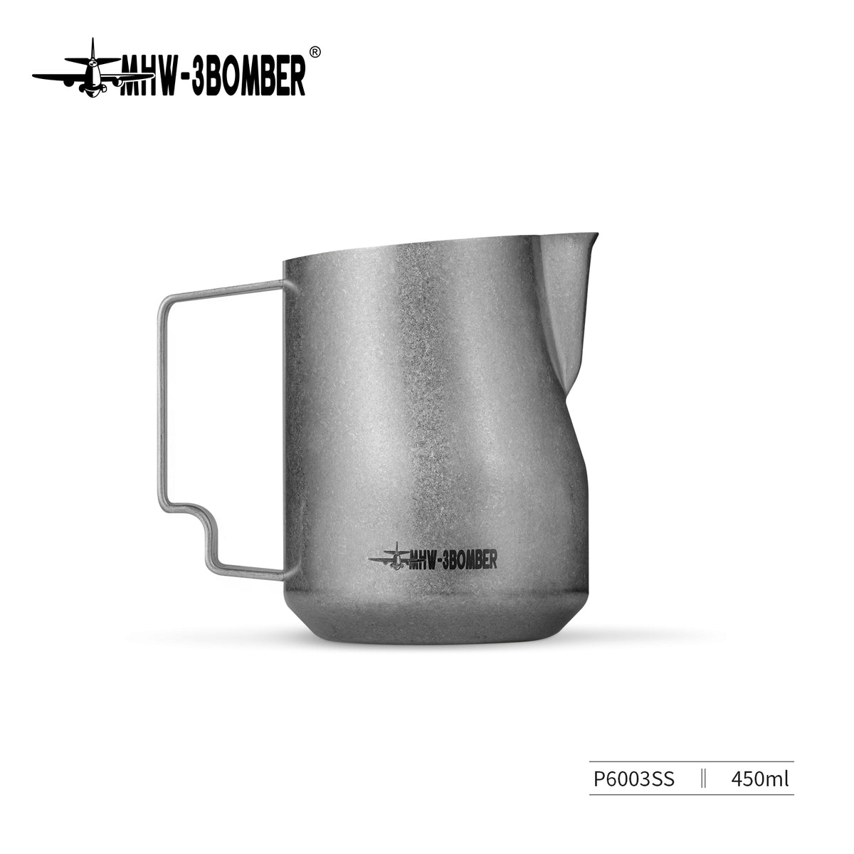 MHW-3BOMBER P6003SS Turbo Milk Pitcher, 450 ml, Silver speckle