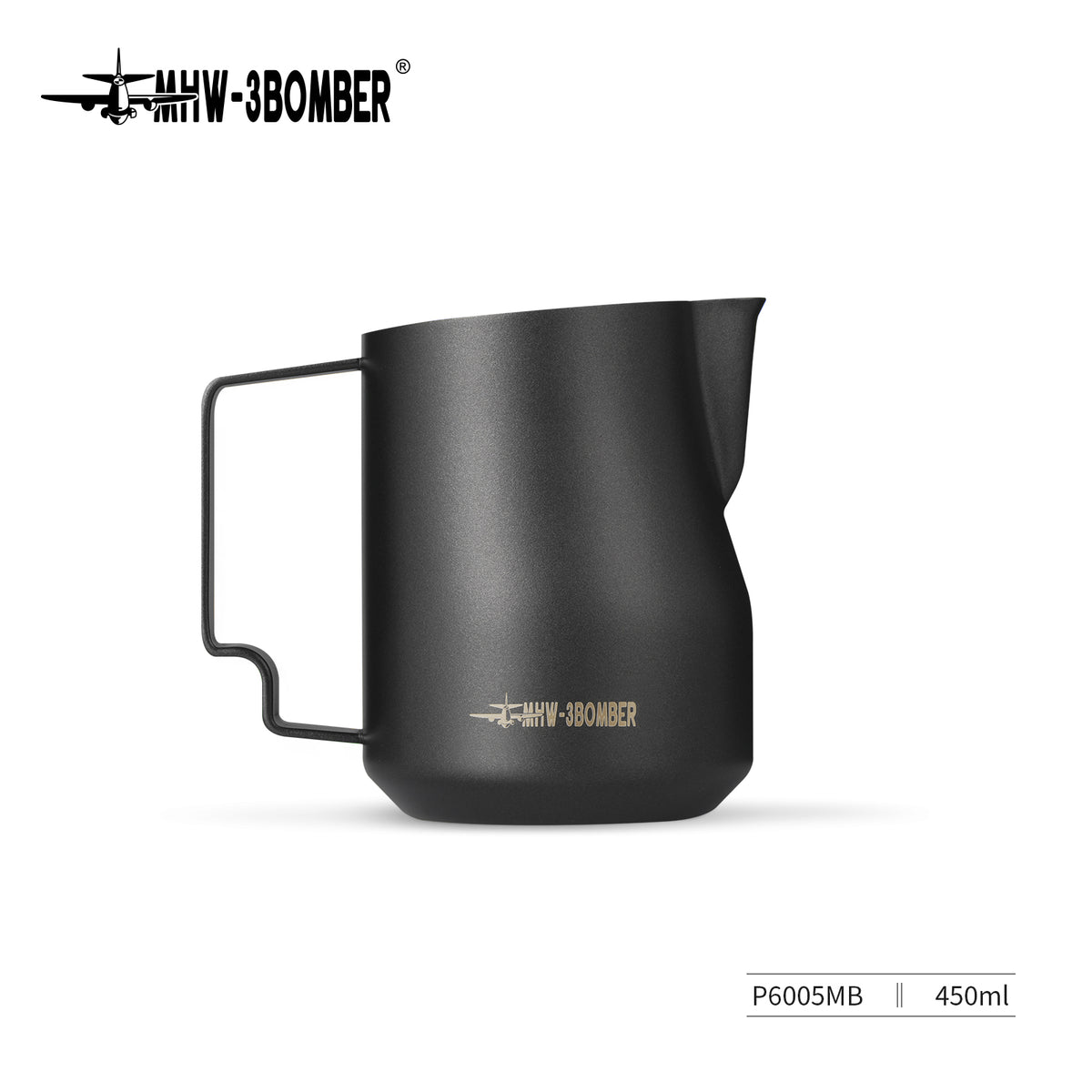 MHW-3BOMBER P6005MB Turbo Milk Pitcher, 450 ml, Matte black