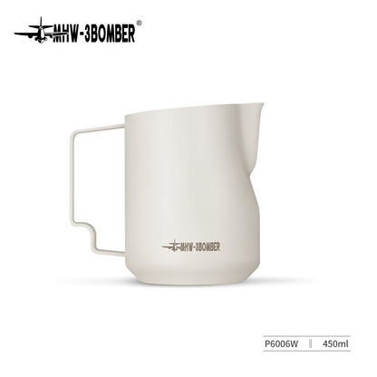 MHW-3BOMBER P6006W Turbo Milk Pitcher, 450 ml, Matte beige white