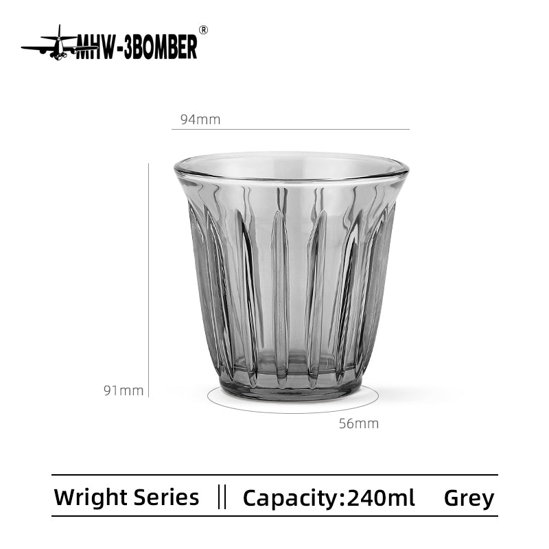 MHW-3BOMBER WRIGHT glass cup G5043, 240 ml, Jing Wood Grey