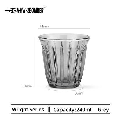 MHW-3BOMBER WRIGHT glass cup G5043, 240 ml, Jing Wood Grey