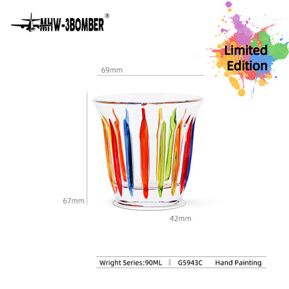 MHW-3BOMBER WRIGHT glass cup G5943C, 90 ml, Hand-painted